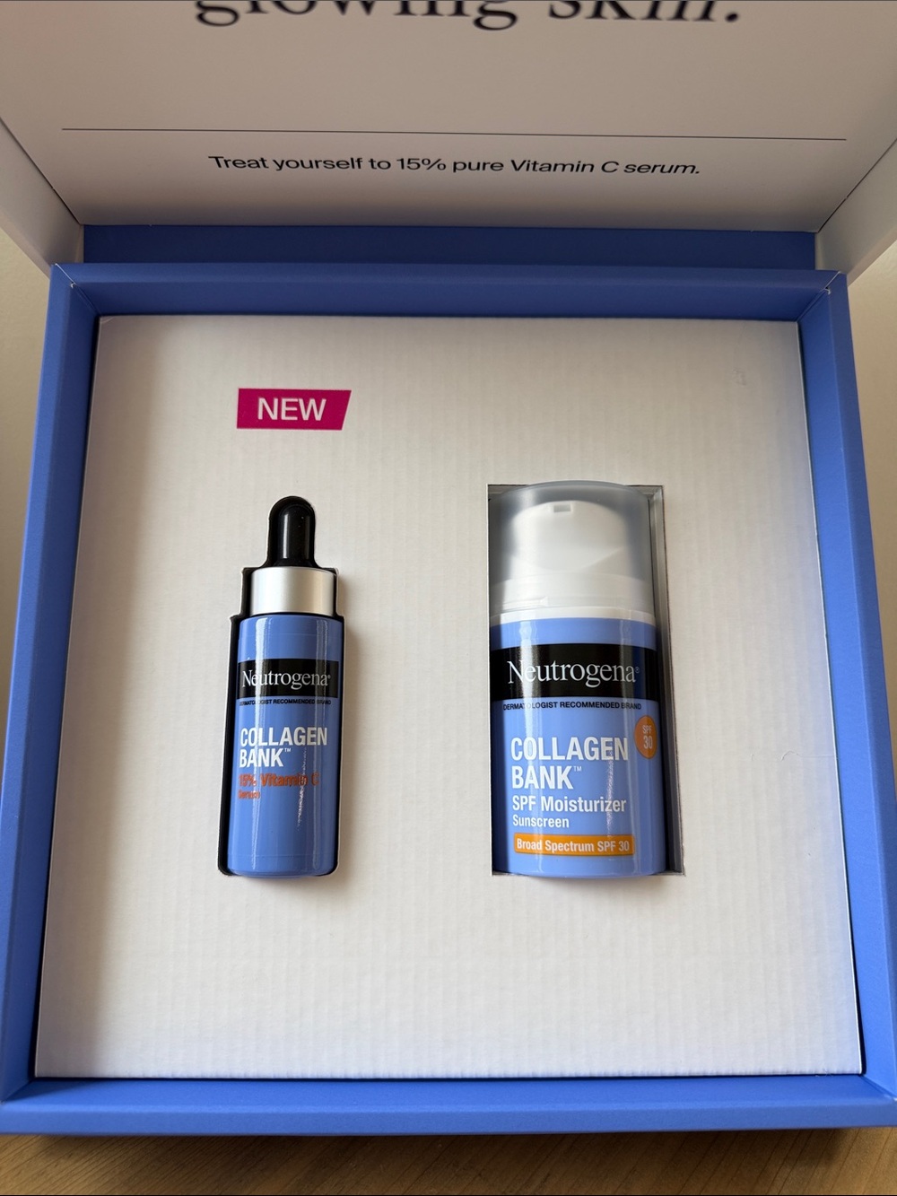 Neutrogena Collagen Bank Moisturizer & Serum Set - Blue with White Accents